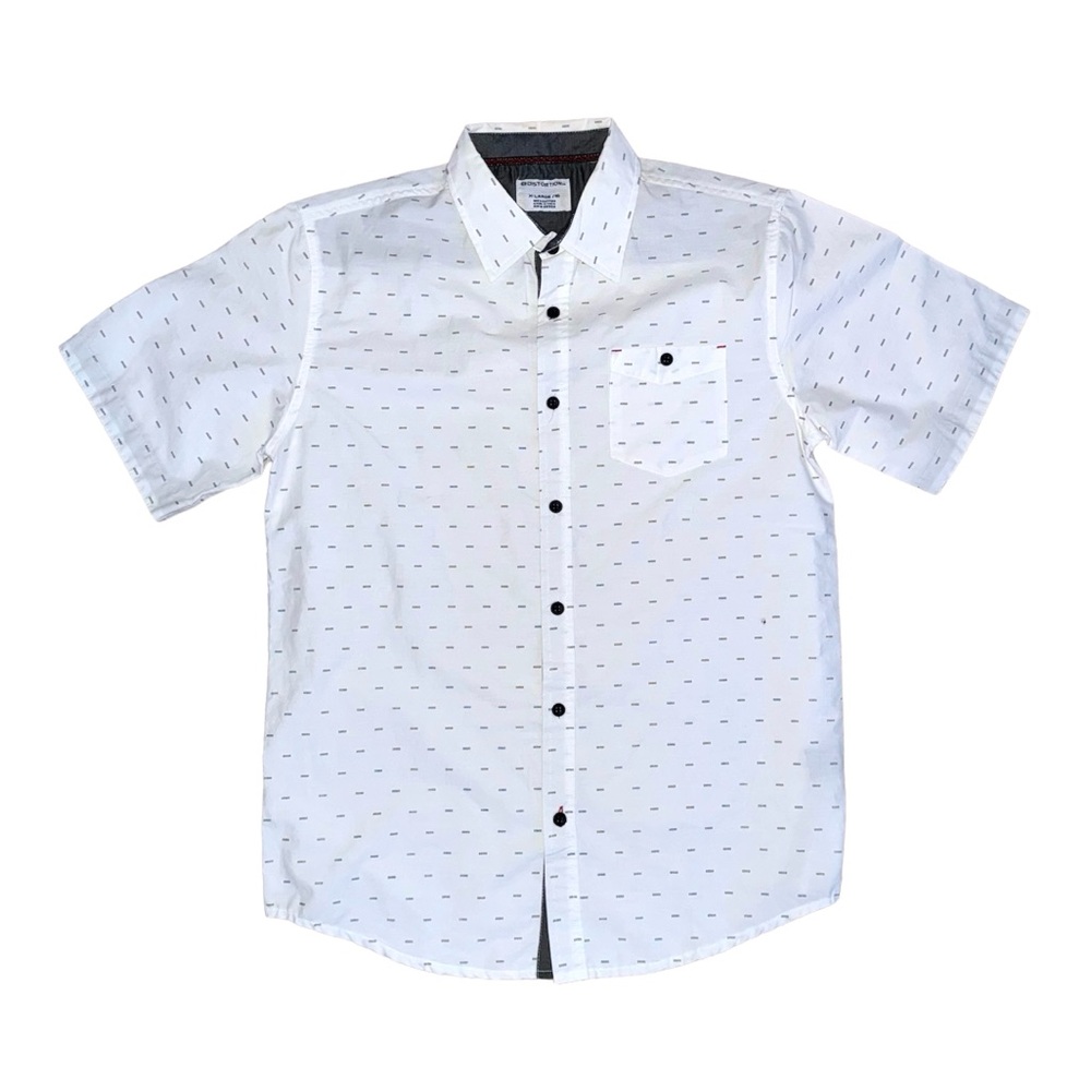 Distortion Short Sleeve Shirt In White